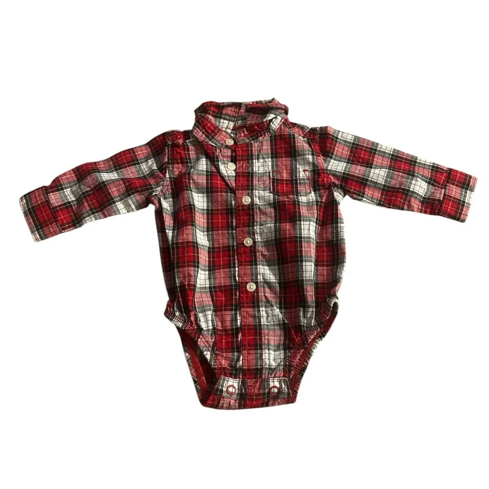 Carters baby boy shirt style bodysuit bundle 3m